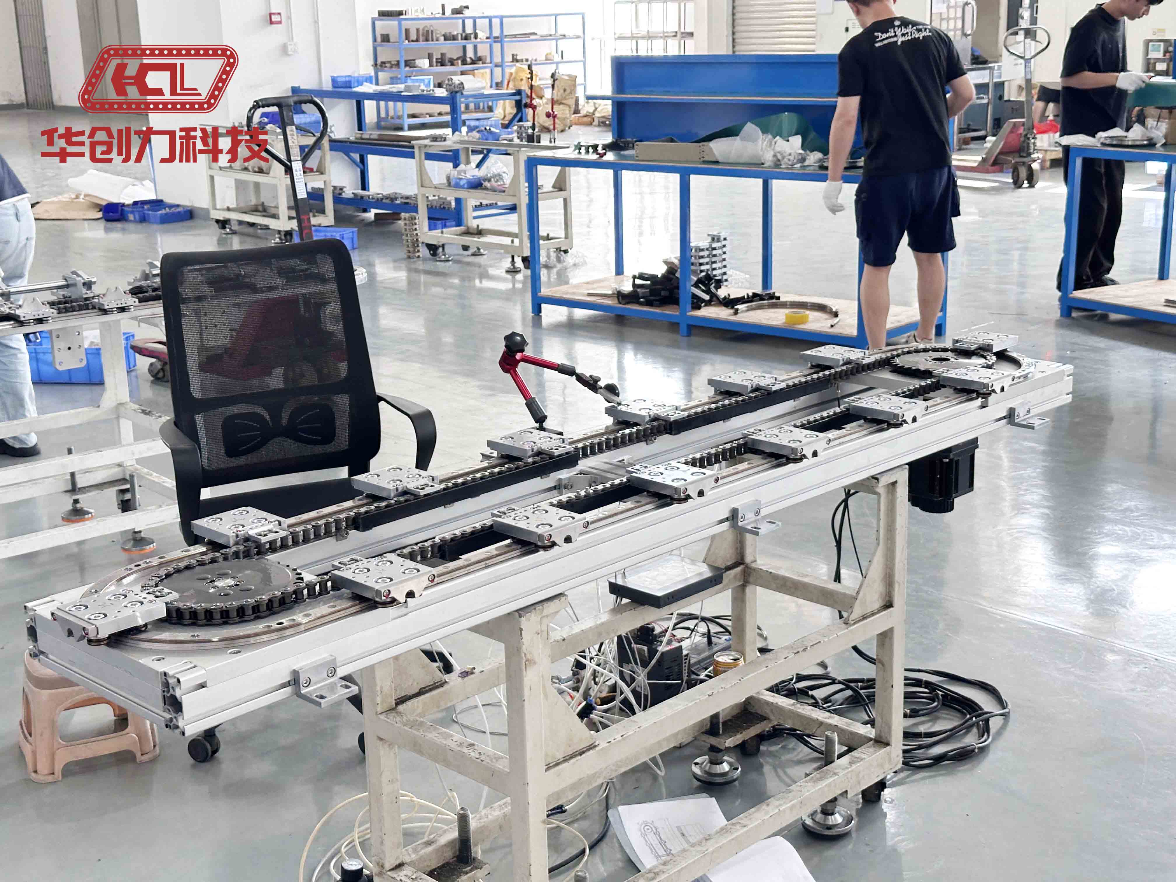 華創(chuàng)力精密環(huán)形導(dǎo)軌輸送線：±0.05mm高精度，120次/分鐘高效輸送解決方案